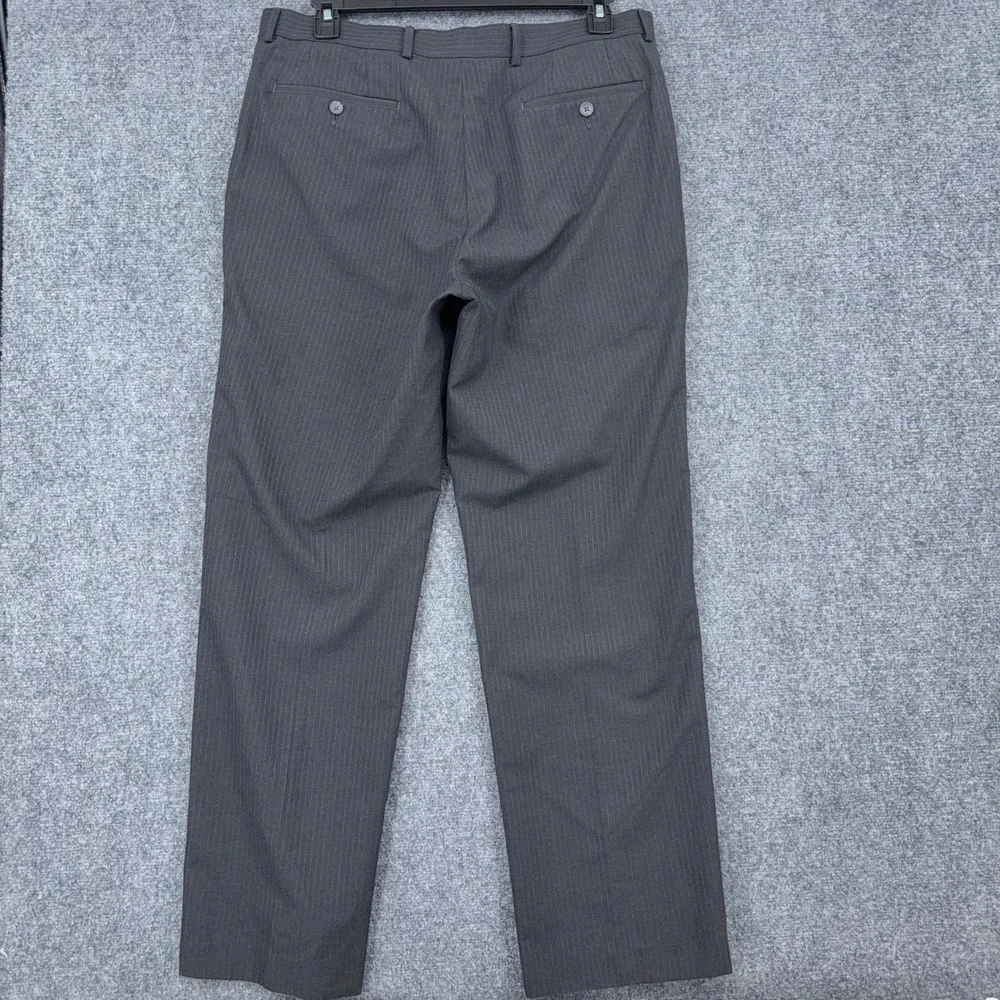 Claiborne Dress Pants Mens 36/32 Polyester Rayon Gray Pinstripe